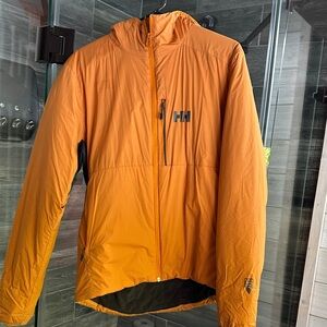 Helly Hansen Men's Orange Hooded Performance Jacket with Chest Pocket